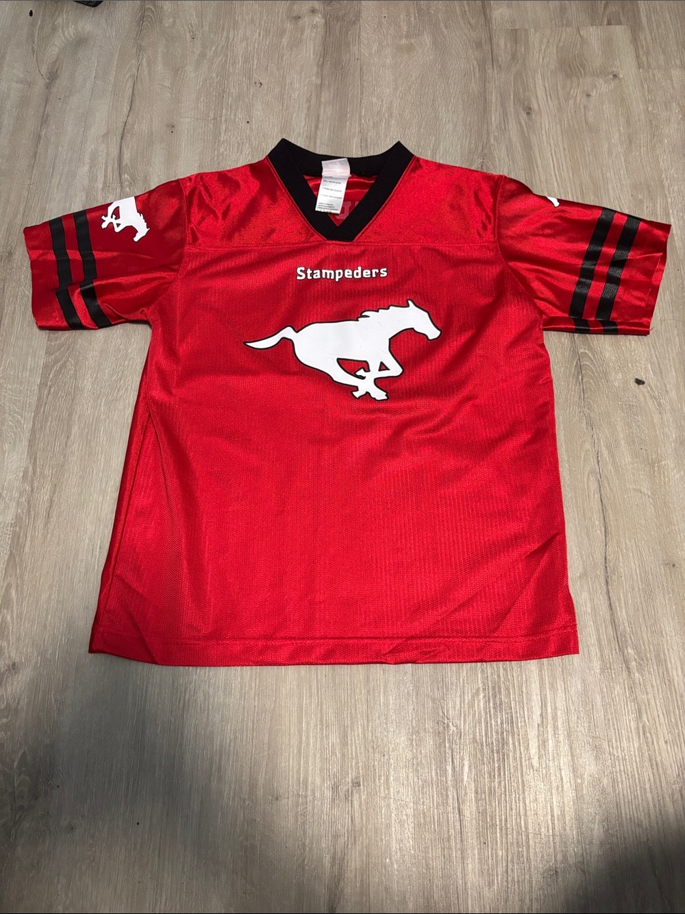 Kids Red Stampeders Football Jersey